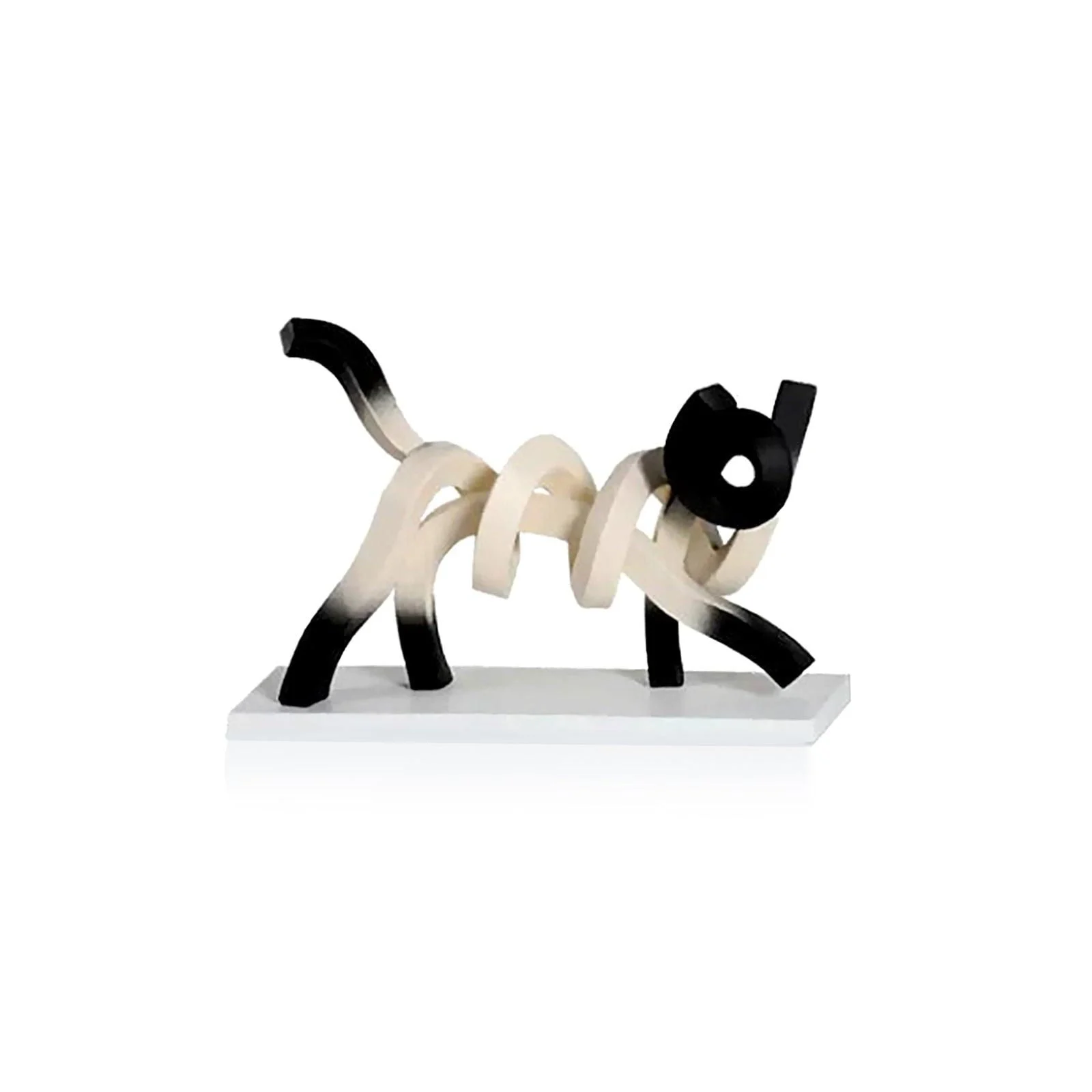 Abstract Minimalism Twisted Siamese Cat Sculpture -