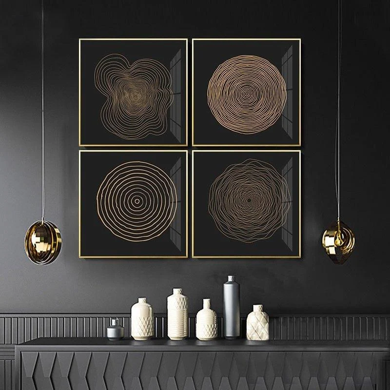 Abstract Nordic Golden Canvas -  - #tag1#