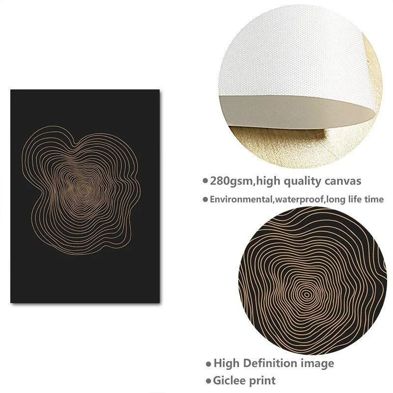 Abstract Nordic Golden Canvas -  - #tag1#