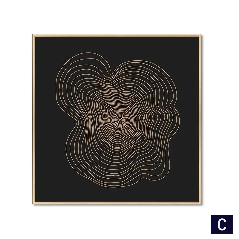 Abstract Nordic Golden Canvas -  - #tag1#
