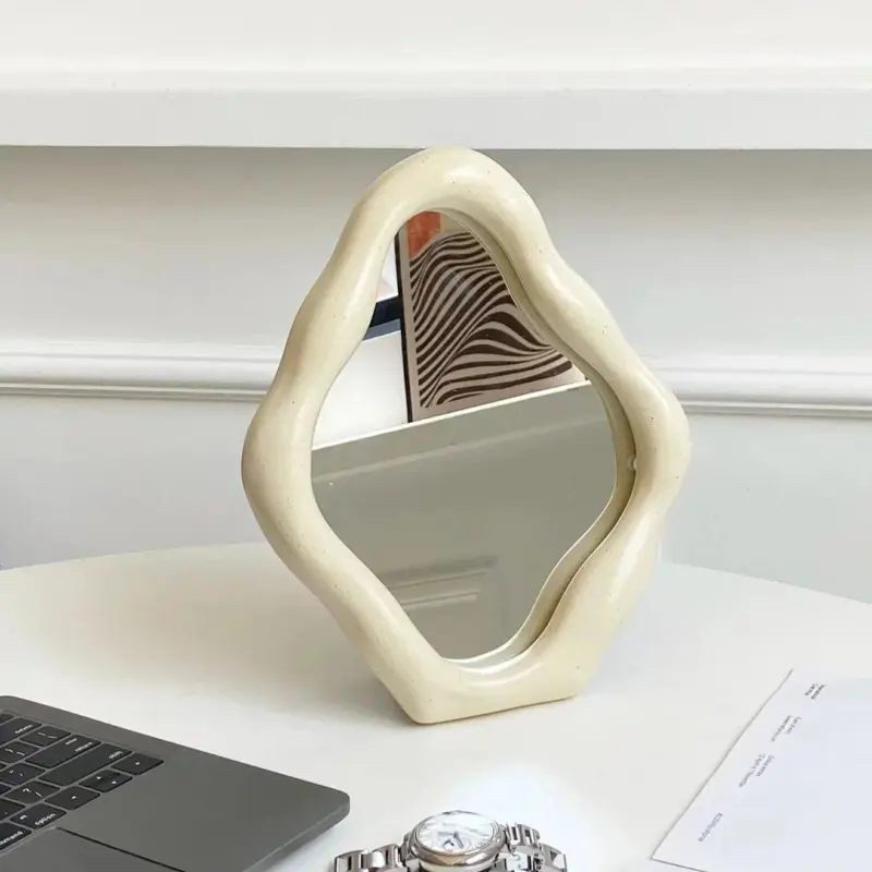Abstract Oval Shape Dresser Mirror tag1
