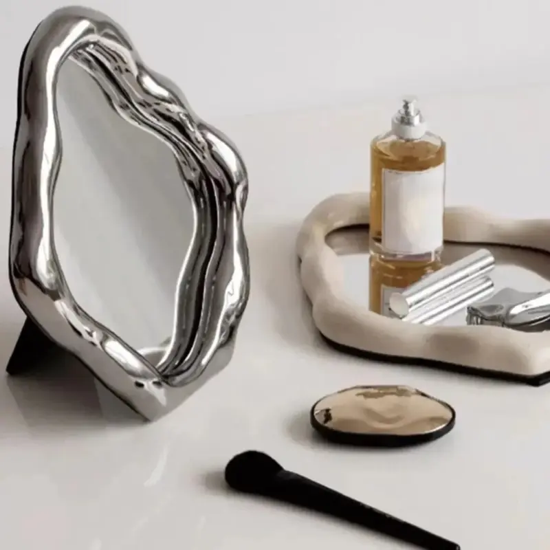 Abstract Oval Shape Dresser Mirror tag1