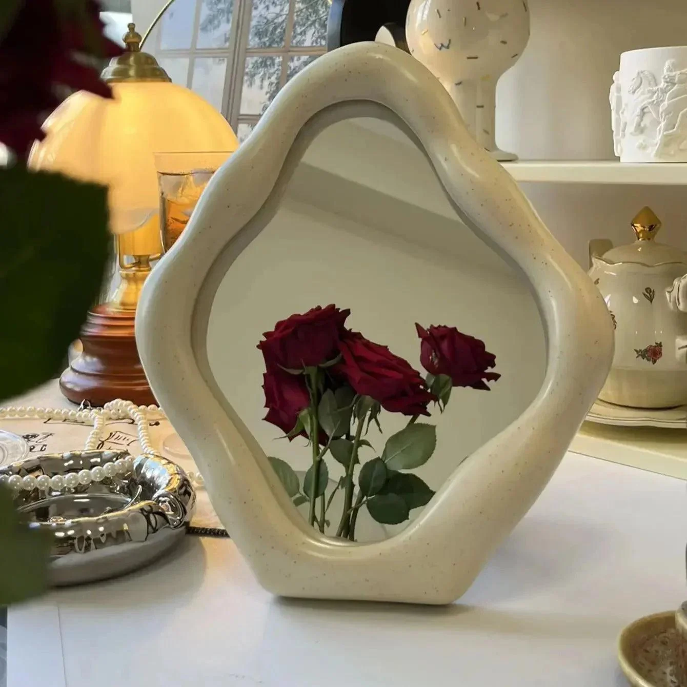 Abstract Oval Shape Dresser Mirror -  - #tag1#