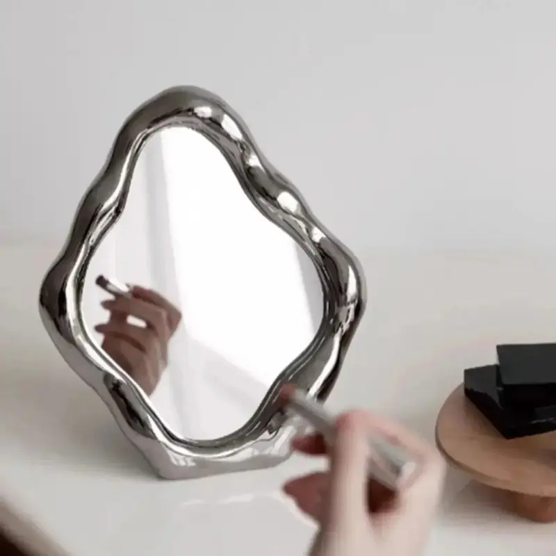 Abstract Oval Shape Dresser Mirror tag1
