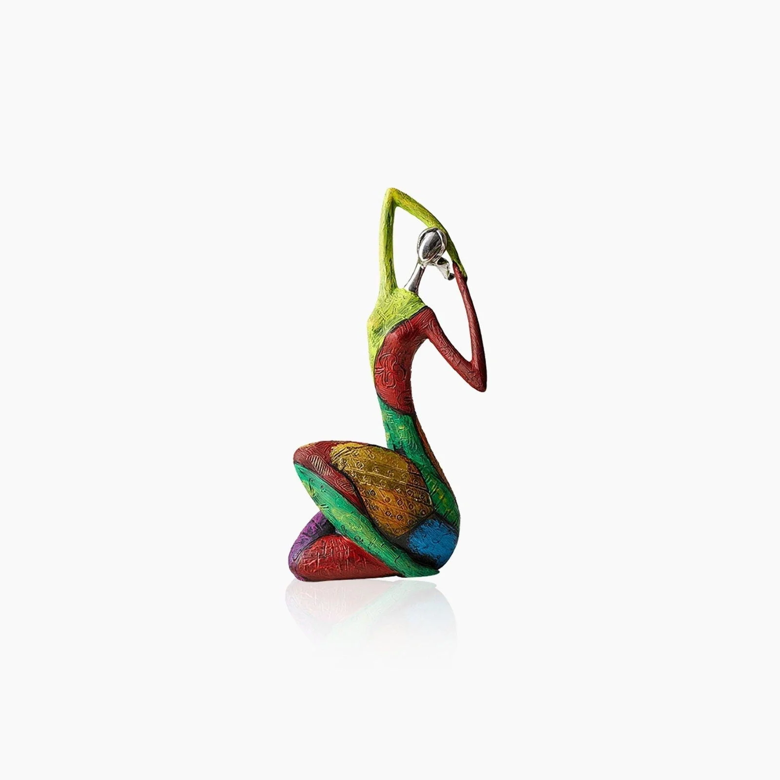 Abstract Painted African Woman Figurine Statue -