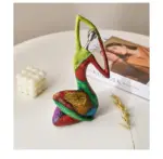 Abstract Painted African Woman Figurine Statue
