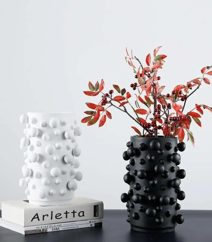Abstract Resin Decorative Tabletop Vase Emilia White -  - #tag1#
