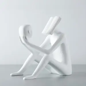 Abstract Satire Book Reading Figurine