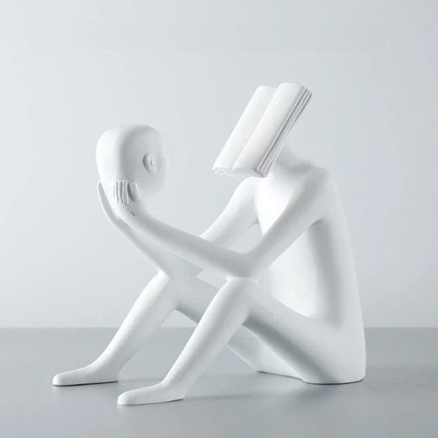 Abstract Satire Book Reading Figurine -  - #tag1#