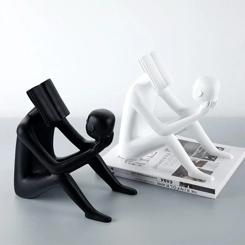 Abstract Satire Book Reading Figurine -  - #tag1#