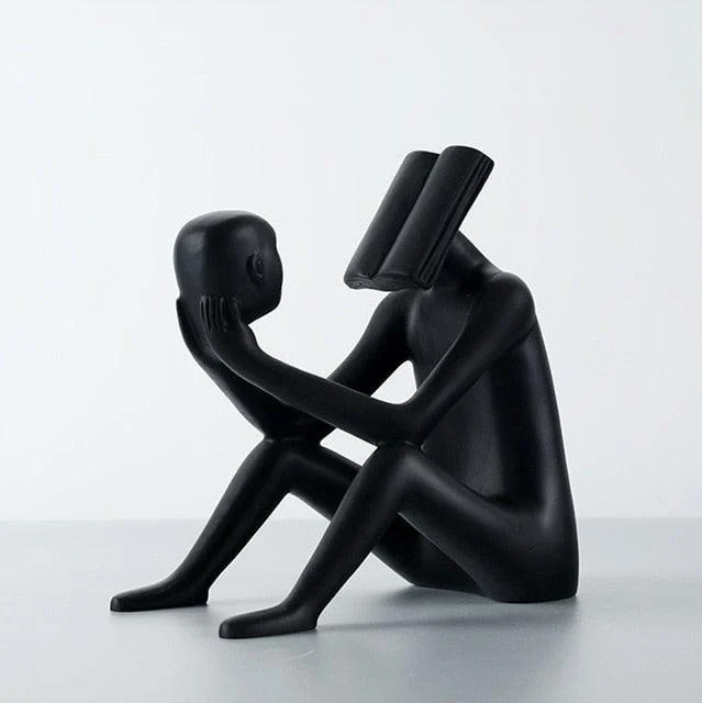 Abstract Satire Book Reading Figurine -  - #tag1#