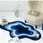 Abstract Shaped Soft Blue Tufted Carpet tag1