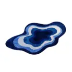 Abstract Shaped Soft Blue Tufted Carpet tag1
