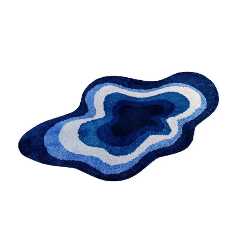 Abstract Shaped Soft Blue Tufted Carpet -  - #tag1#