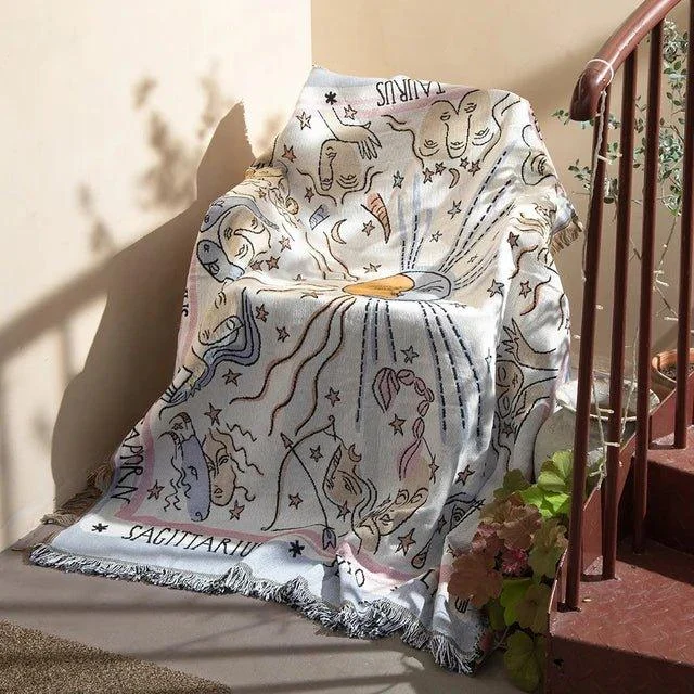 Abstract Woven Tapestry Throw Blanket -  - #tag1#
