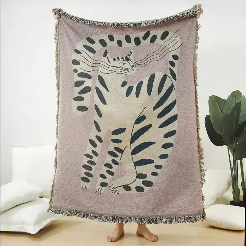 Abstract Woven Tapestry Throw Blanket tag1