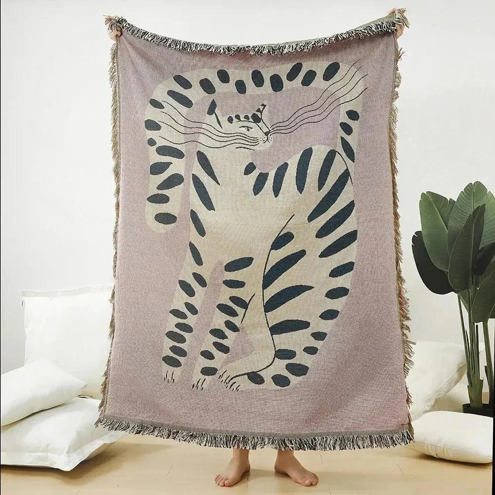 Abstract Woven Tapestry Throw Blanket -  - #tag1#