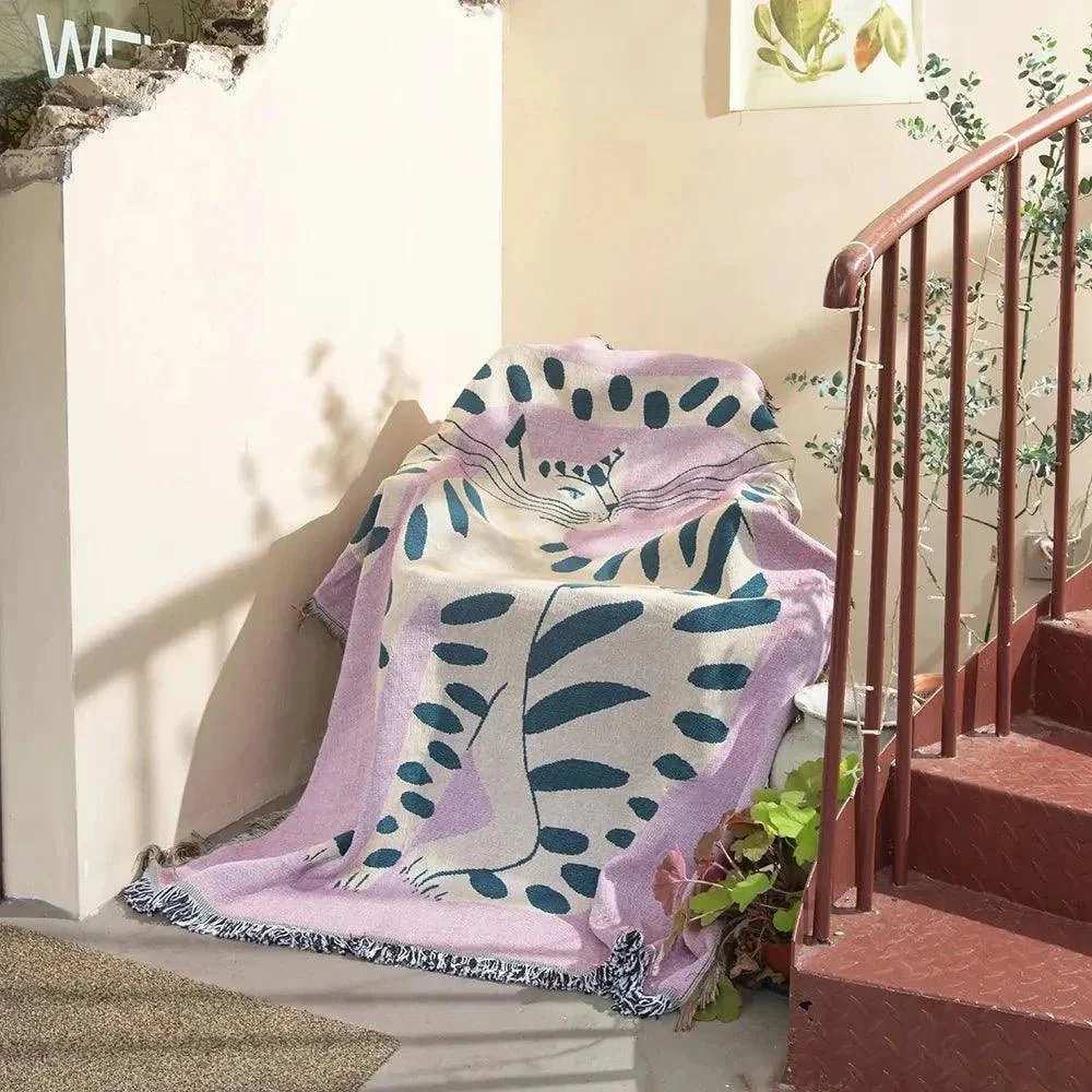 Abstract Woven Tapestry Throw Blanket -  - #tag1#
