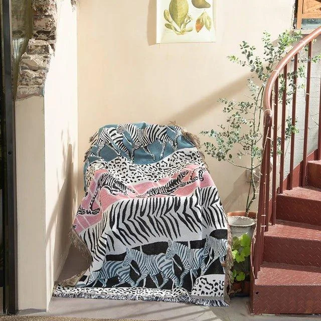 Abstract Woven Tapestry Throw Blanket -  - #tag1#