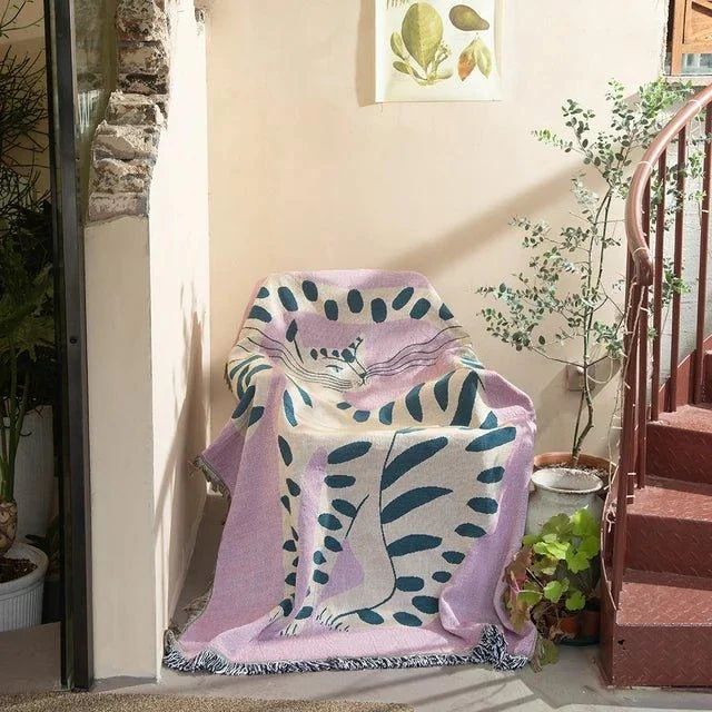 Abstract Woven Tapestry Throw Blanket -  - #tag1#
