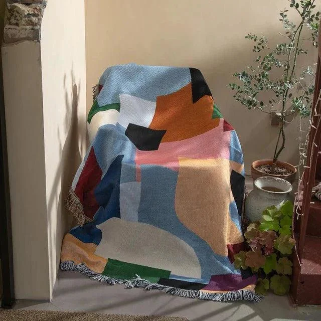 Abstract Woven Tapestry Throw Blanket -  - #tag1#