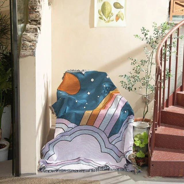 Abstract Woven Tapestry Throw Blanket -  - #tag1#