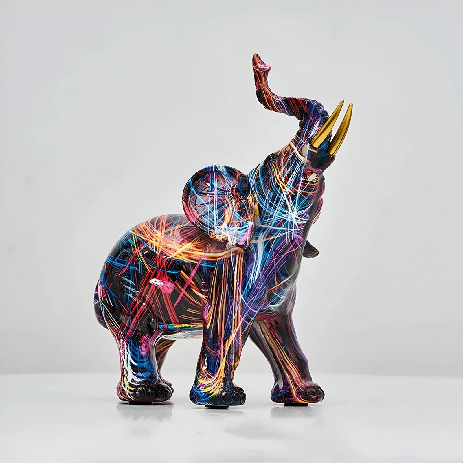 Abstract multicolored elephant statue - a majestic artwork for home decoration -  - #tag1#