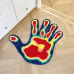 Acid Palm Plush Soft Rug tag1