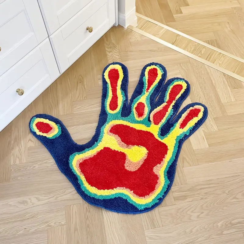 Acid Palm Plush Soft Rug tag1
