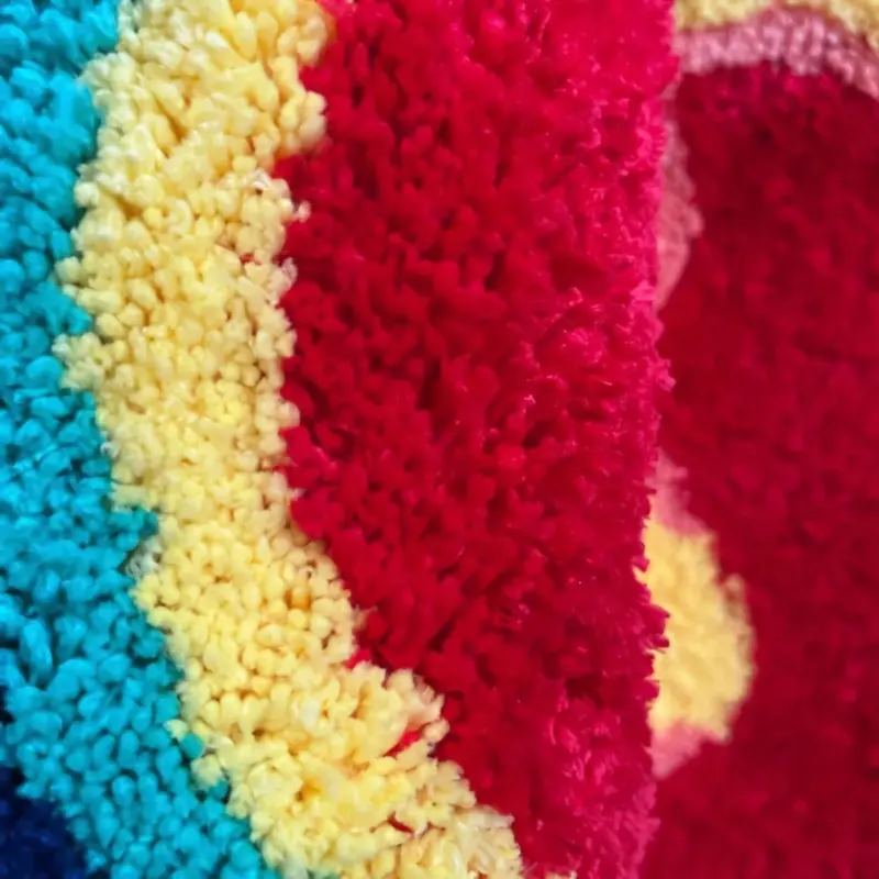 Acid Palm Plush Soft Rug tag1