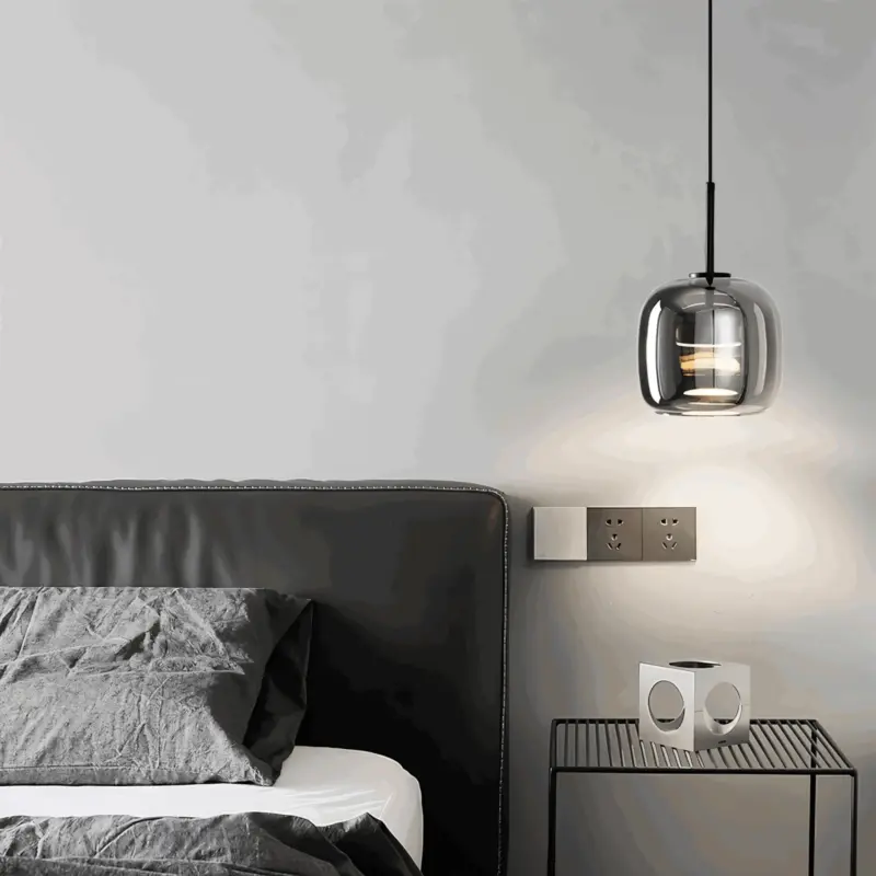 Acro Pendant Light Black Gray Droplight Indoor Glass Hanging Lamp tag1