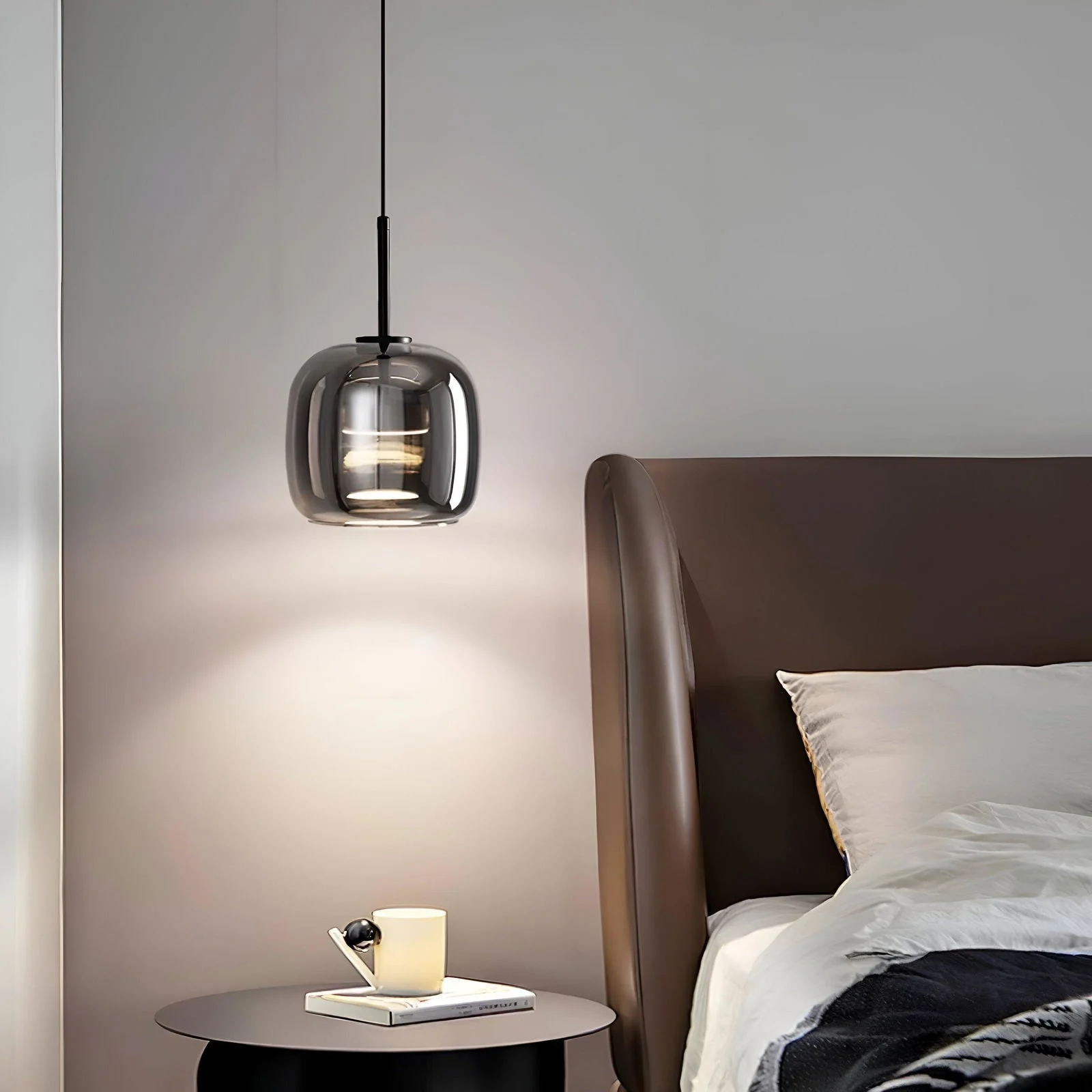 Acro Pendant Light - Black Gray Droplight - Indoor Glass Hanging Lamp -  - #tag1#