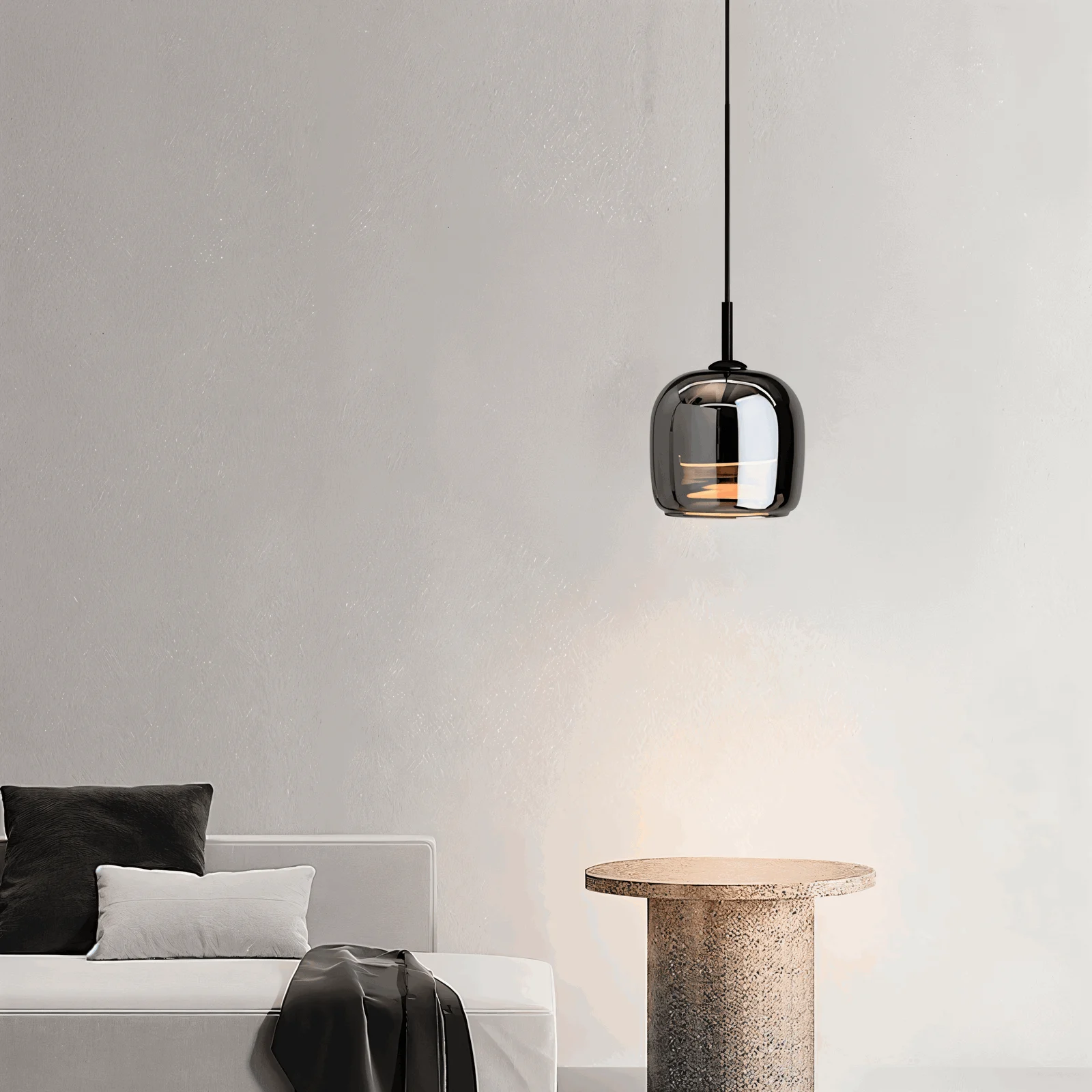Acro Pendant Light - Black Gray Droplight - Indoor Glass Hanging Lamp -  - #tag1#
