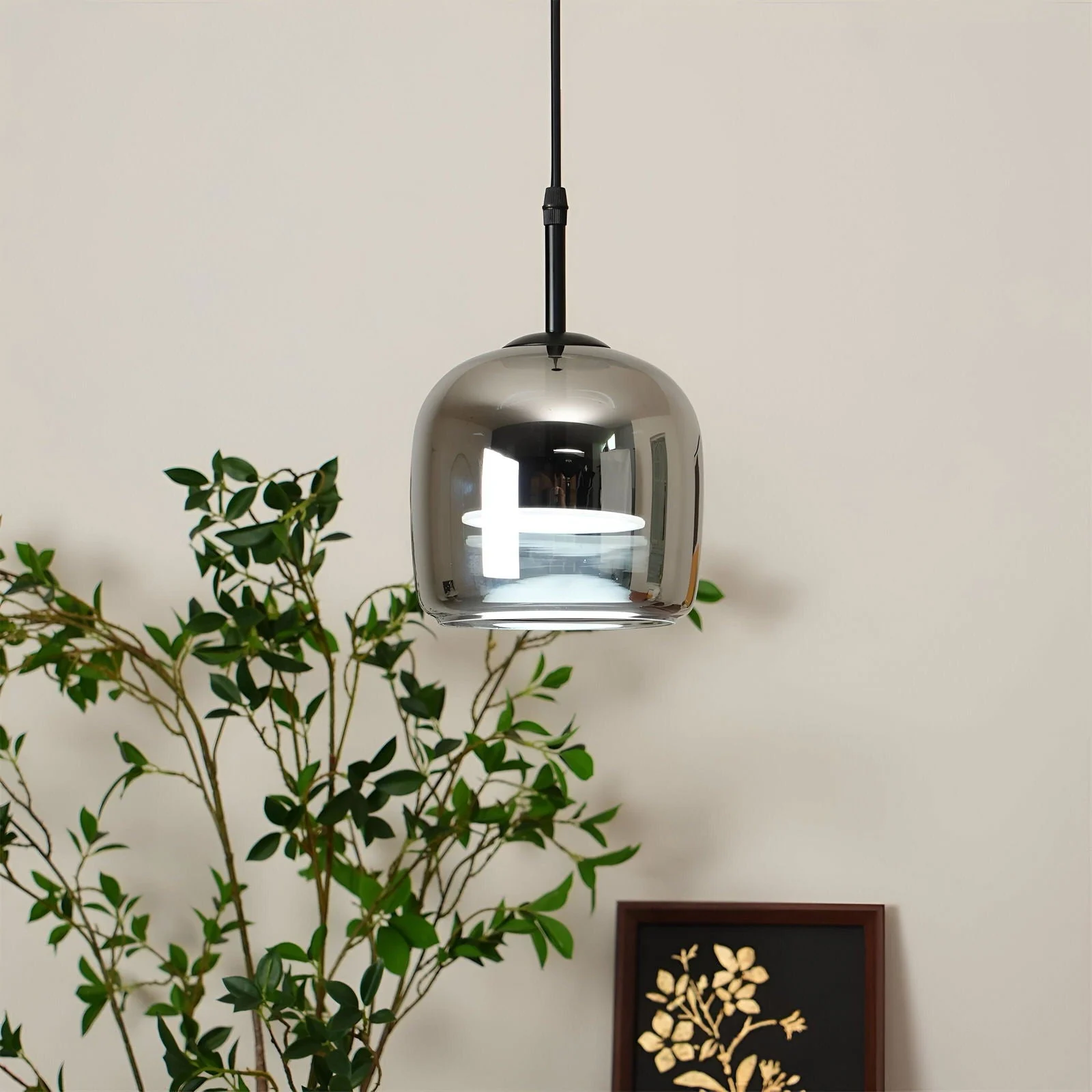 Acro Pendant Light - Black Gray Droplight - Indoor Glass Hanging Lamp -  - #tag1#