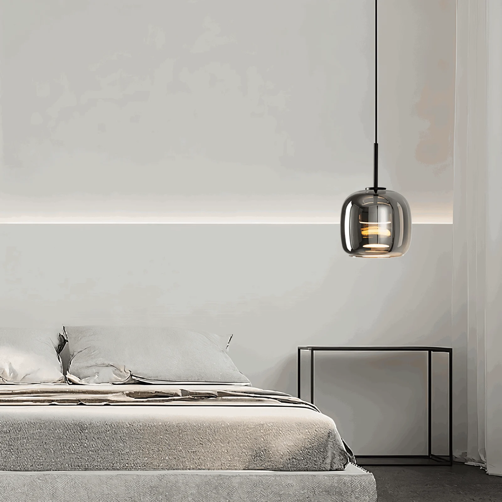 Acro Pendant Light - Black Gray Droplight - Indoor Glass Hanging Lamp -  - #tag1#