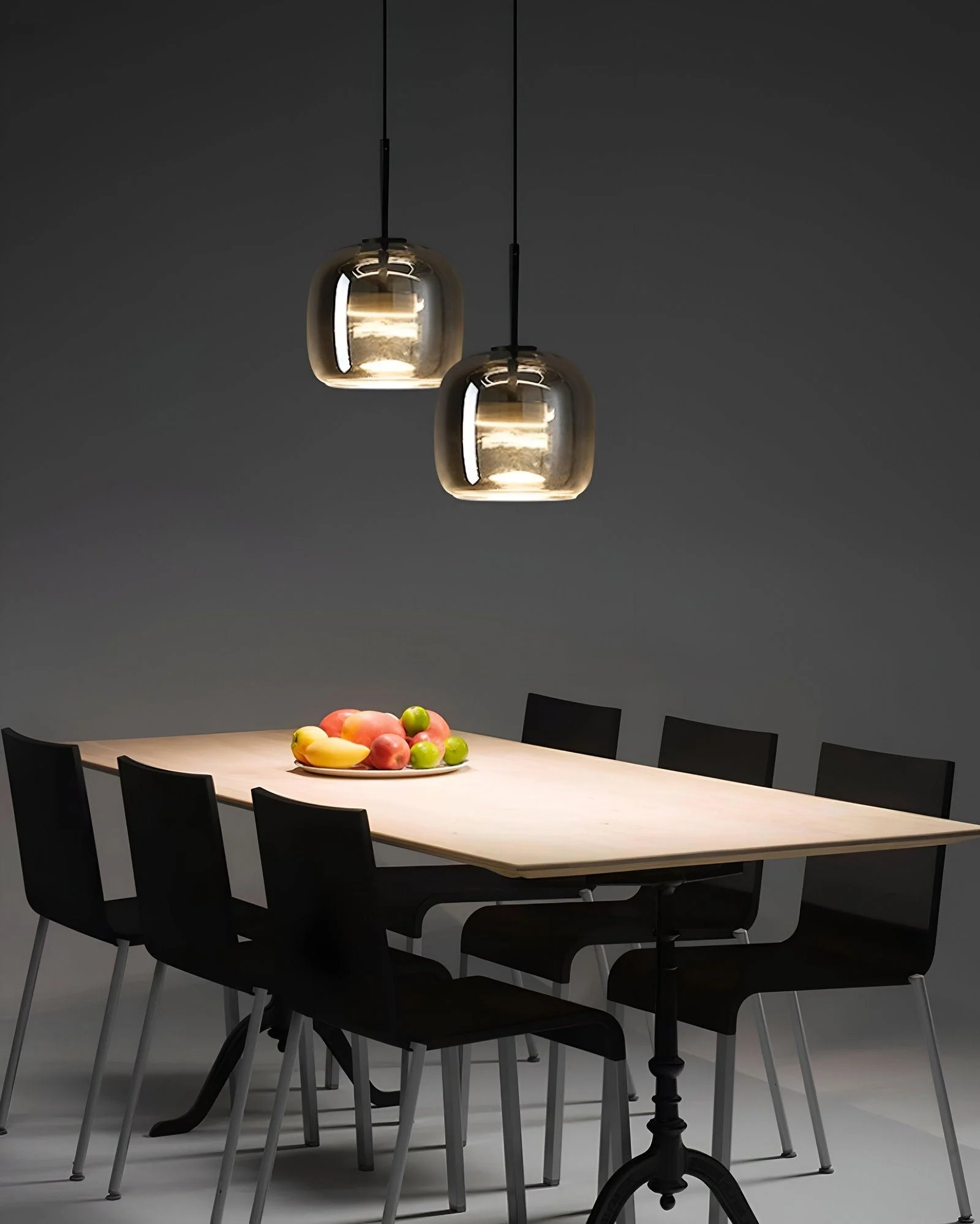 Acro Pendant Light - Black Gray Droplight - Indoor Glass Hanging Lamp -  - #tag1#