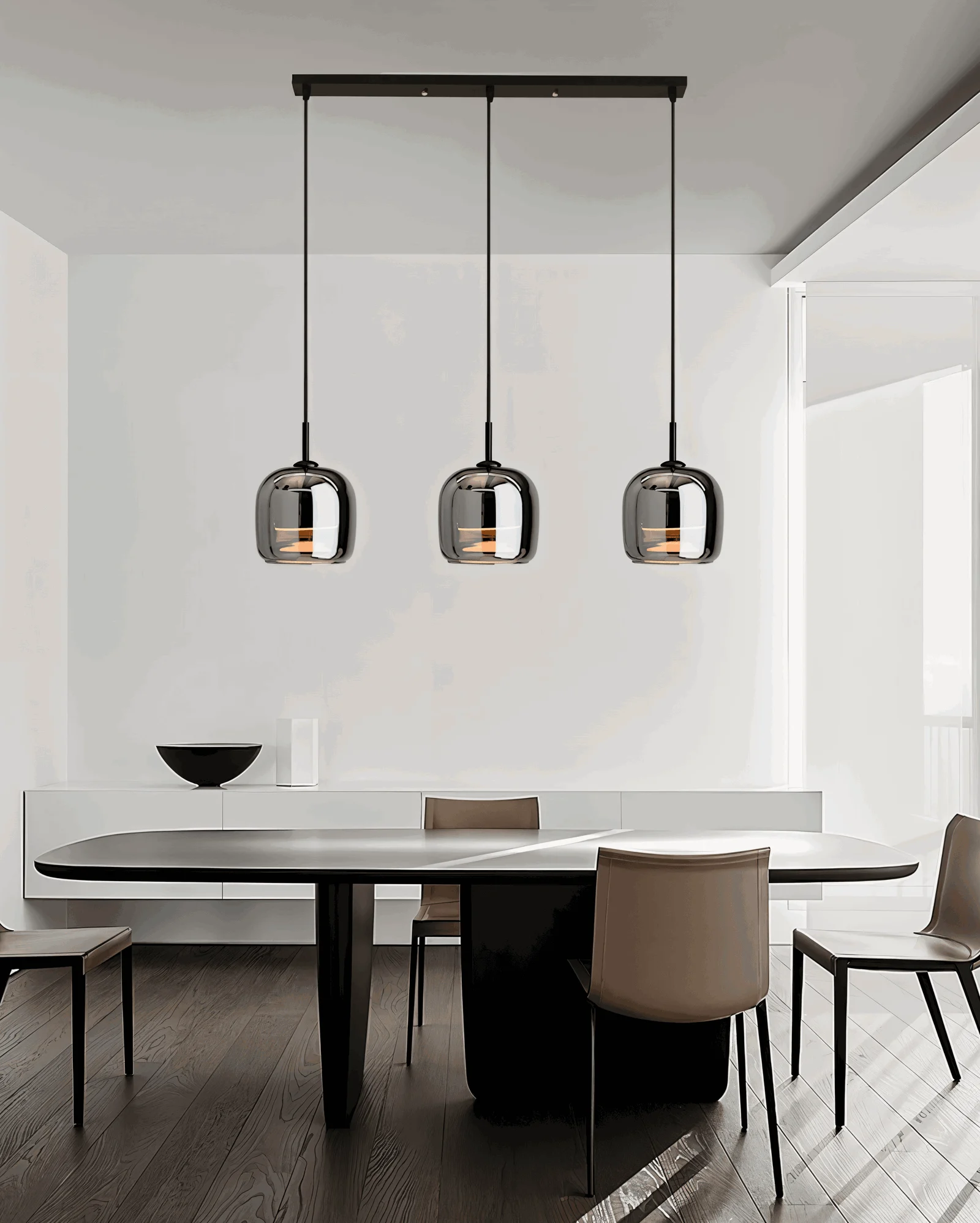 Acro Pendant Light - Black Gray Droplight - Indoor Glass Hanging Lamp -  - #tag1#