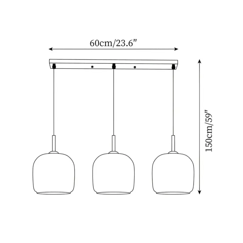 Acro Pendant Light Black Gray Droplight Indoor Glass Hanging Lamp tag1