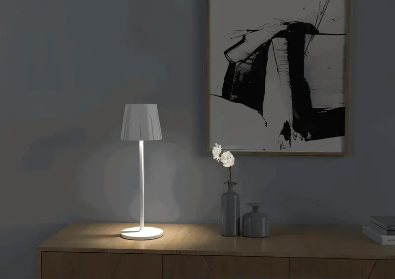 AcrylLume Wireless LED Table Lamp with Pleated Inspiration tag1