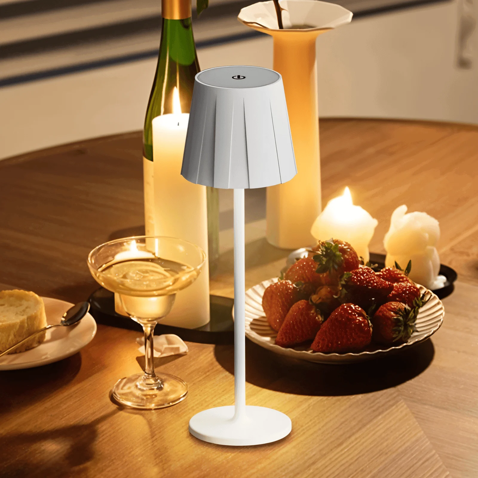 AcrylLume - Wireless LED Table Lamp with Pleated Inspiration -  - #tag1#