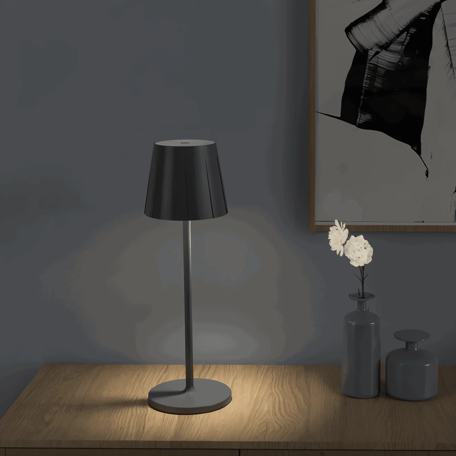 AcrylLume - Wireless LED Table Lamp with Pleated Inspiration -  - #tag1#