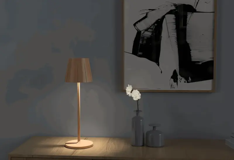 AcrylLume Wireless LED Table Lamp with Pleated Inspiration tag1