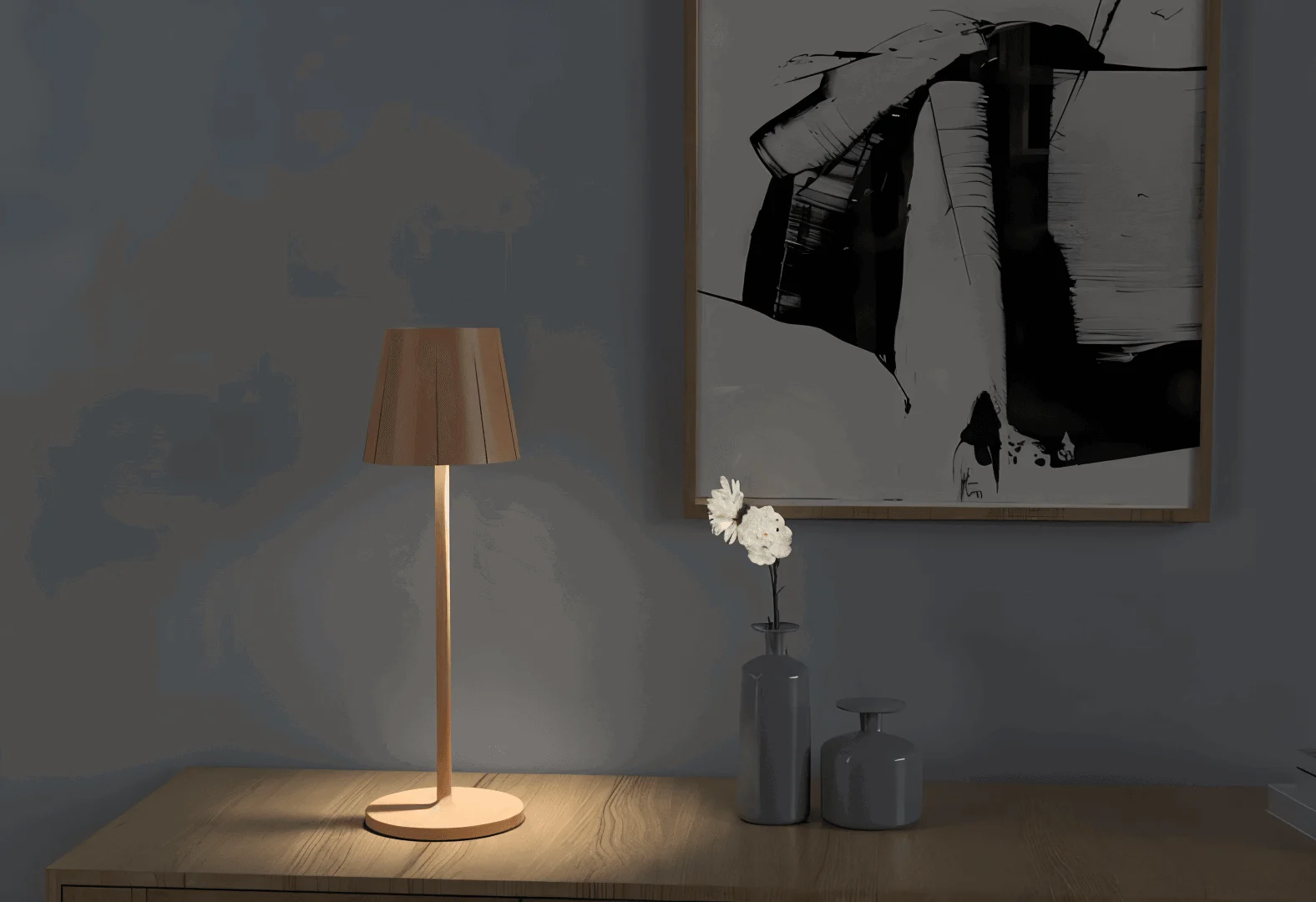 AcrylLume - Wireless LED Table Lamp with Pleated Inspiration -  - #tag1#