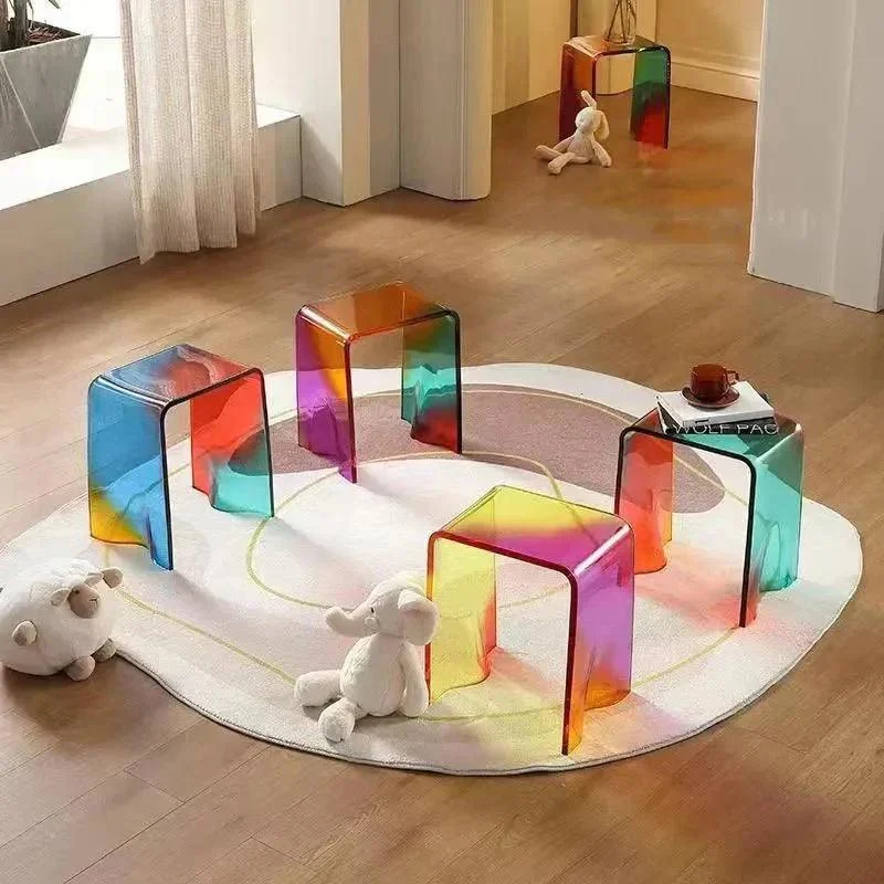 Acrylic Aurora Coloured Side Table -  - #tag1#