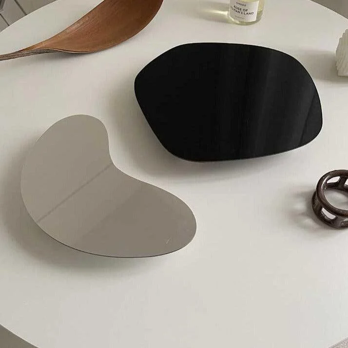 Acrylic Irregular Black Mirror Decorative Tray -