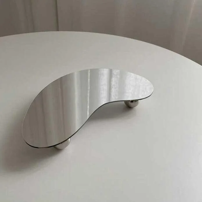 Acrylic Irregular Black Mirror Decorative Tray -