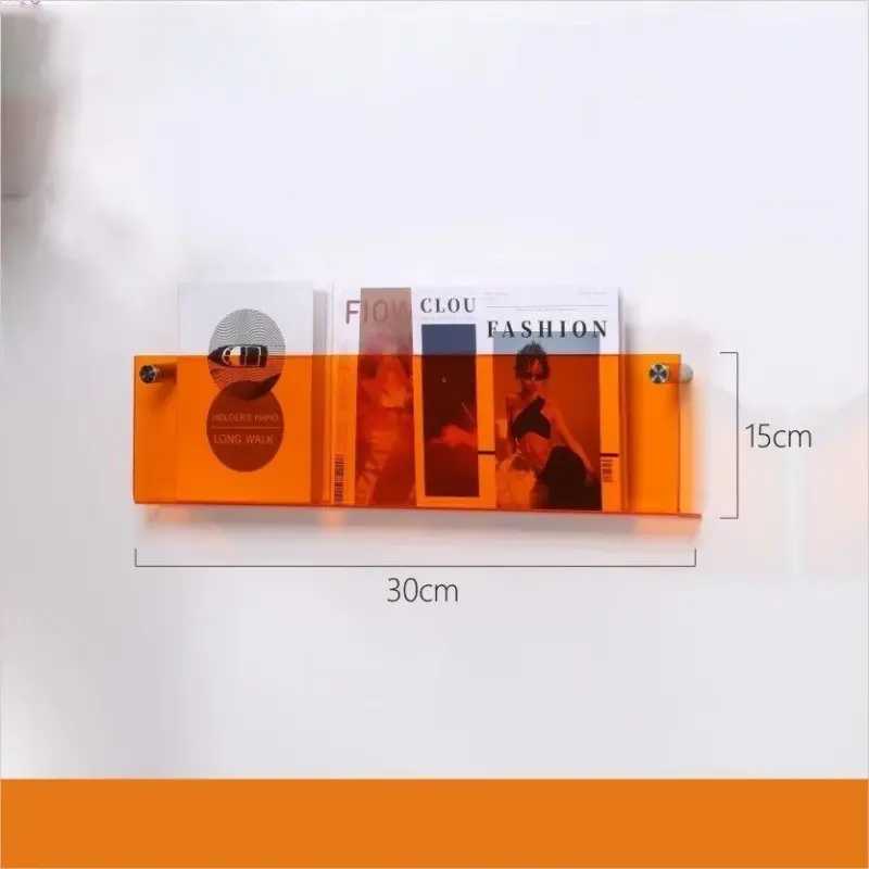 Acrylic Wall Mounted Floating Magazine Holder tag1
