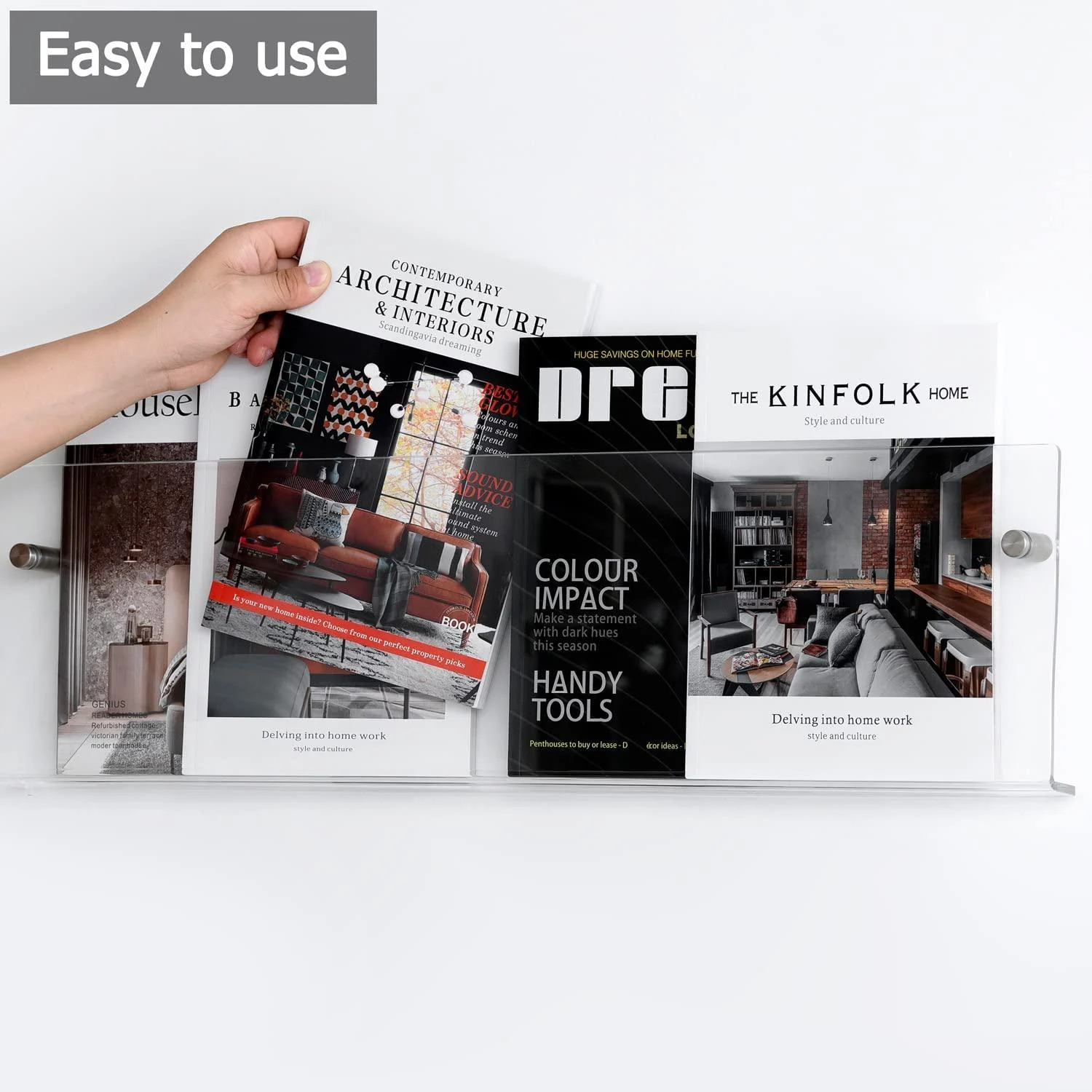 Acrylic Wall Mounted 'Floating' Magazine Holder -  - #tag1#