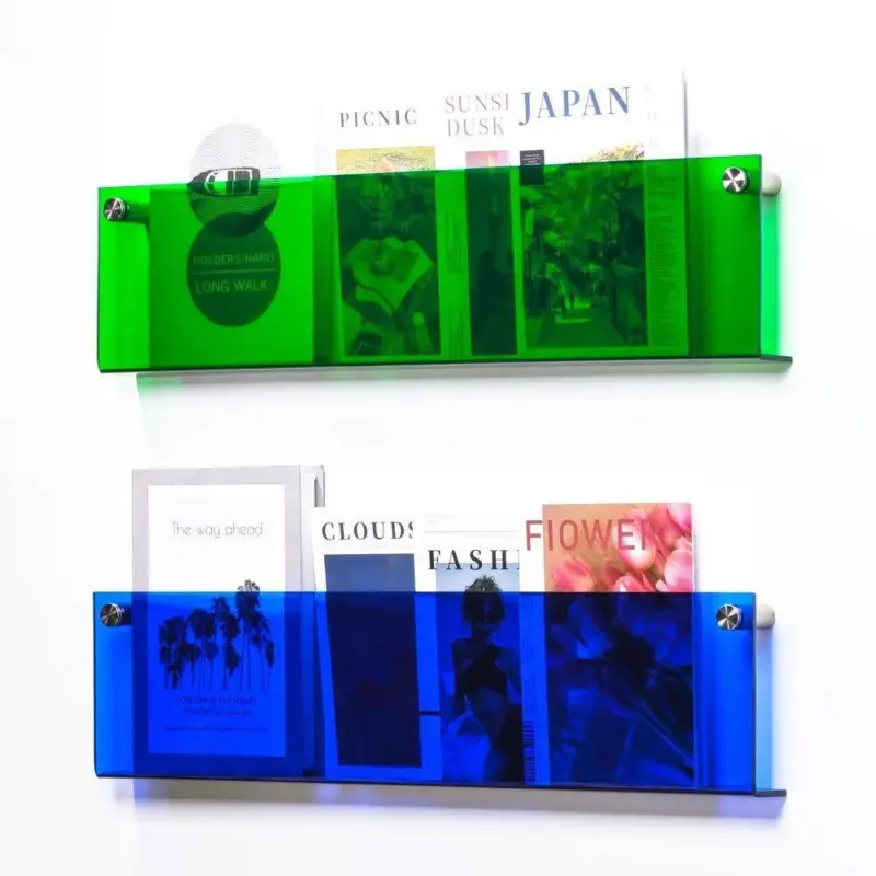 Acrylic Wall Mounted Floating Magazine Holder tag1