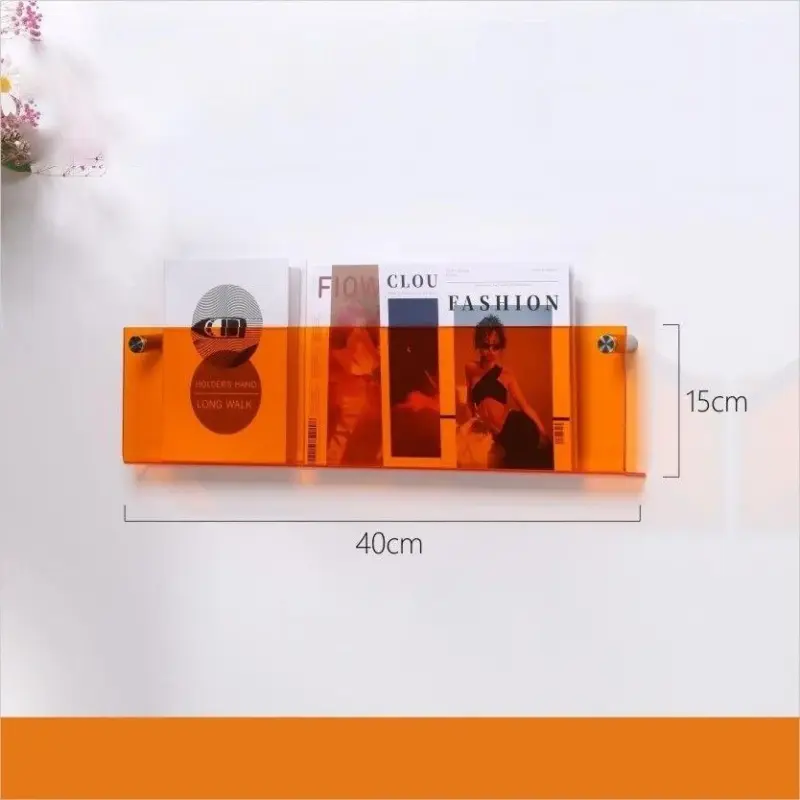 Acrylic Wall Mounted Floating Magazine Holder tag1